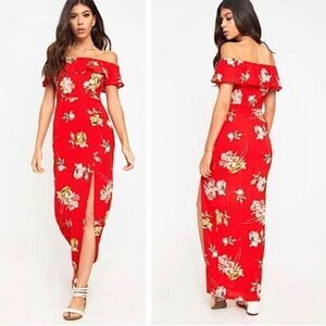 PRETTY LITTLE THING RED MAXI DRESS
